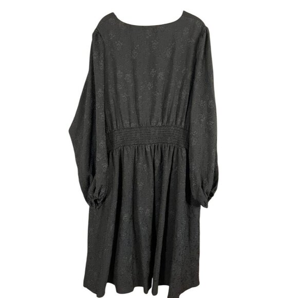 Draper James Dress 2X Black Smock Floral Preppy Neutral Retro Classic Minimalist - Picture 10 of 16